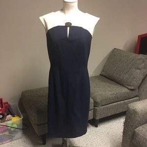 Ellen Tracy Cream/Navy Cap Sleeve Dress/Size 8/NWT